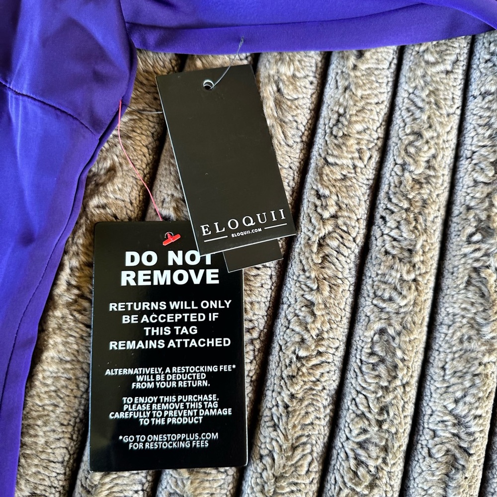 🎉5 for $45🎉 NWT Eloquii One Shoulder Satin Top blouse With Draped Sleeve size 18 - Picture 10 of 12